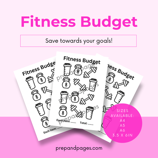 Fitness Budget Savings Challenge Tracker Printable