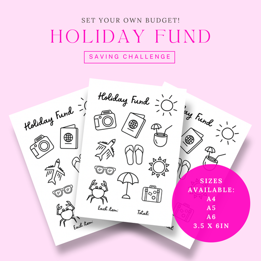 Holiday Fund Savings Challenge Tracker Printable