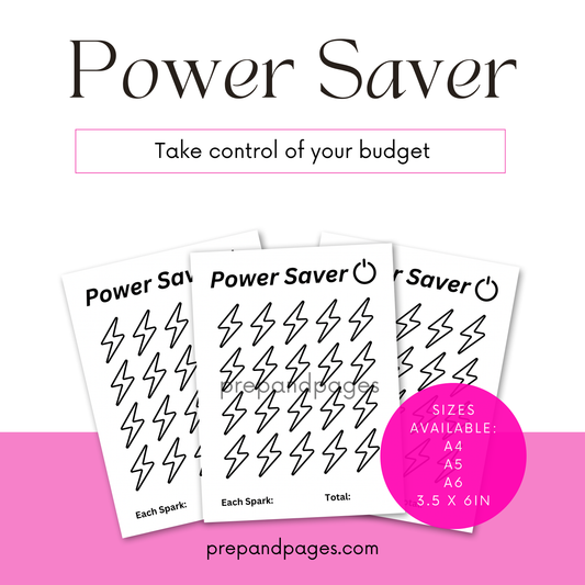 Power Saver Savings Challenge Tracker Printable